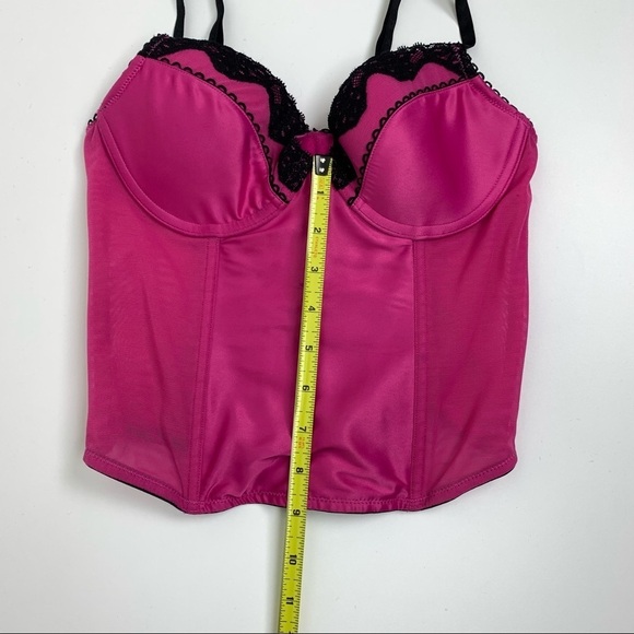 Sentiments Pink With Black Lace Trim Bustier 34B - Picture 3 of 5